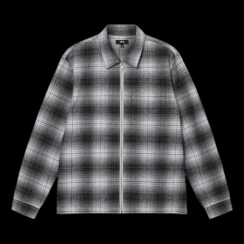 Stussy Paul Shadow Plaid Zip Shirt 'Black'