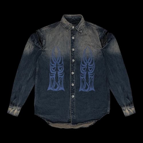 Who Decides War Gradient Button Down Shirt 'Indigo'