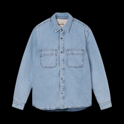 Stussy Sherpa Lined Denim Shirt 'Light Denim'