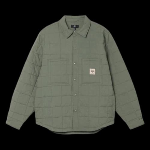 Stussy Quilted Fatigue Shirt 'Green'