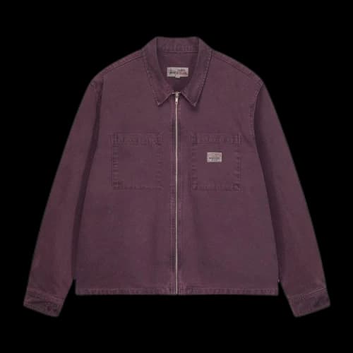 Stussy Washed Canvas Zip Shirt 'Purple'