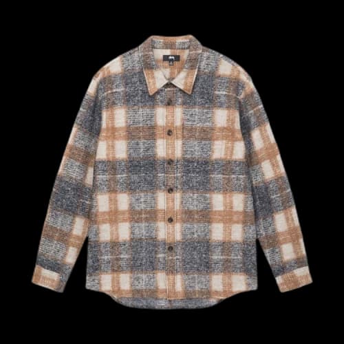 Stussy Plaid Knit Shirt 'Navy'