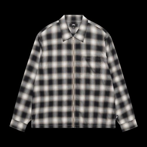 Stussy Eddie Plaid Zip Shirt 'Black'