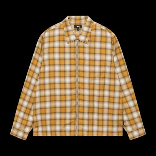 Stussy Eddie Plaid Zip Shirt Mustard