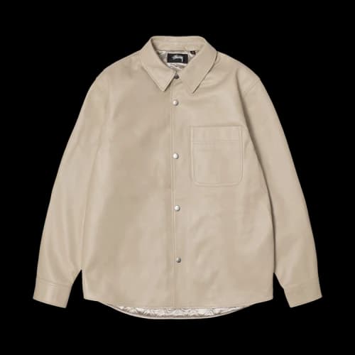 Stussy Leather Overshirt 'Natural'