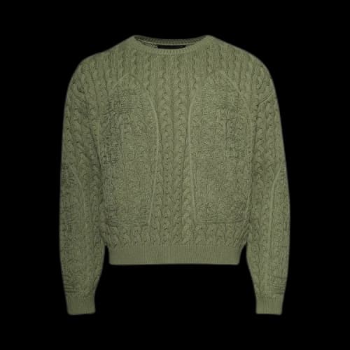 Who Decides War Lagoon Cable Knit Sweater 'Olive'