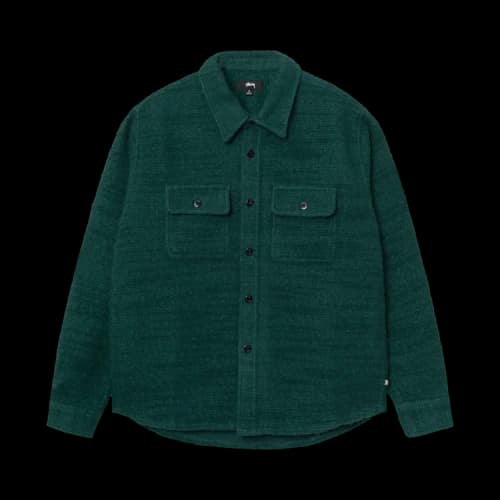 Stussy Boucle Wool Cpo Shirt 'Green'