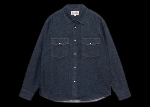 Stussy Boxy Western Denim Shirt Dark Denim