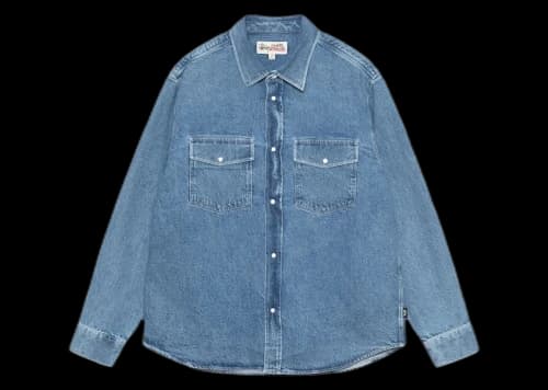 Stussy Boxy Western Denim Shirt Light Denim
