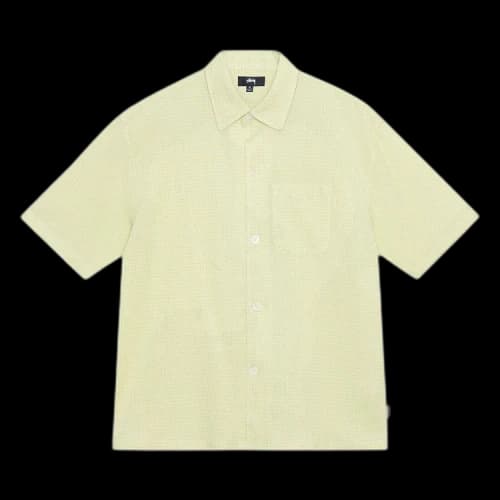 Stussy Boxy Flat Crinkled Hem Shirt Lime