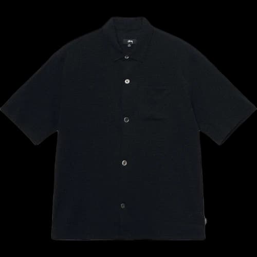 Stussy Boxy Flat Crinkled Hem Shirt Blue Check