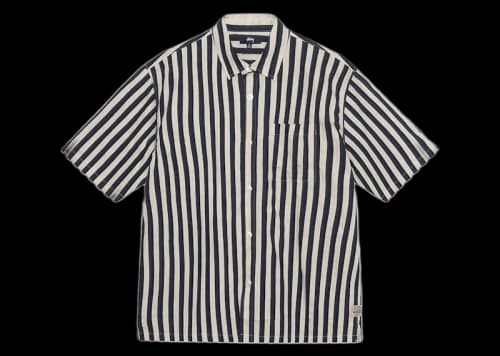 Stussy Boxy Flat Striped Hem Shirt Green