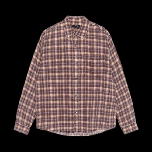 Stussy Matthew Printed Plaid Shirt Brick