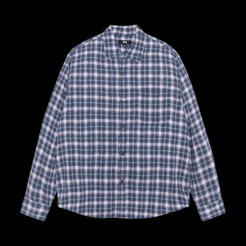 Stussy Plaid Matthew Printed Shirt Navy