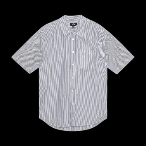 Stussy Stripe Boxy S/S 8 Ball Shirt Navy