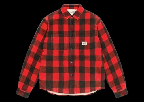 Stussy Sherpa Lined Buffalo Plaid Shirt Red