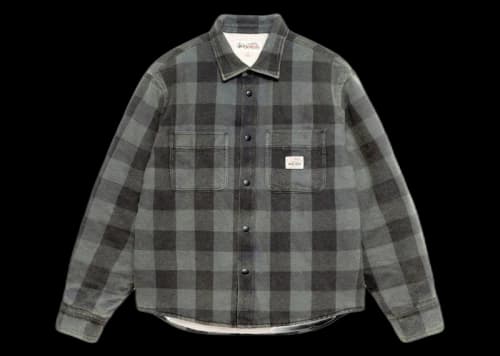 Stussy Sherpa Lined Buffalo Plaid Shirt Grey