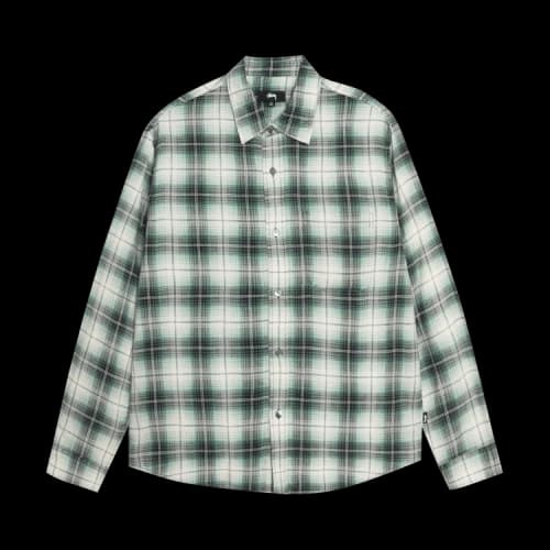 Stussy Matthew Printed Plaid Shirt Green