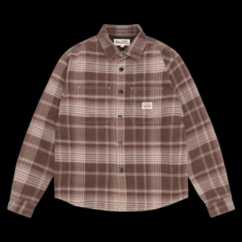 Stussy Heavy Washed Plaid Shirt Brown