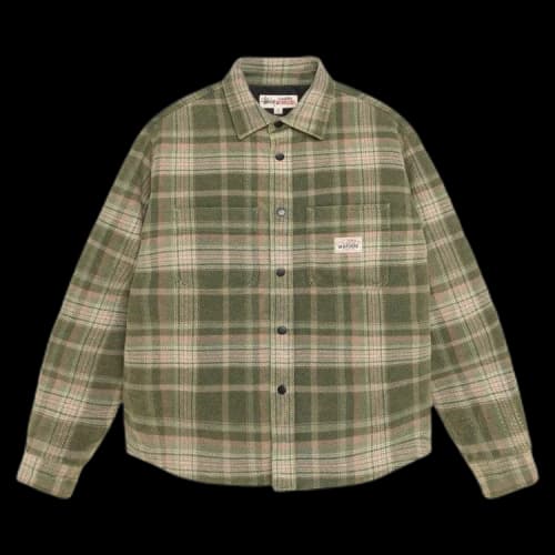 Stussy Heavy Washed Plaid Shirt Green