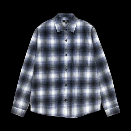 Stussy Rocco Flannel Plaid Shirt Blue