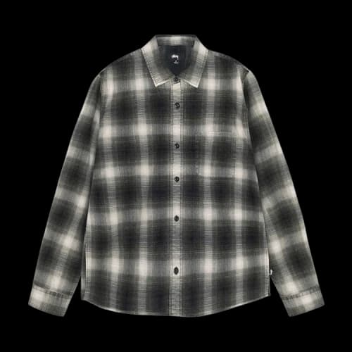 Stussy Rocco Flannel Plaid Shirt 'Grey'