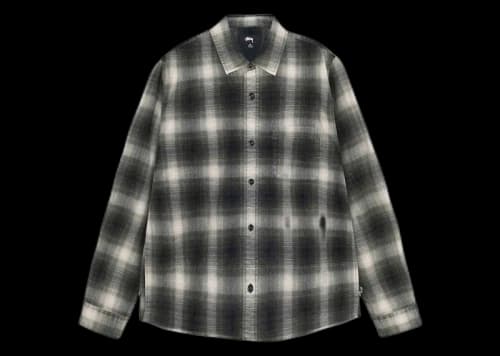 Stussy Rocco Flannel Plaid Shirt Grey