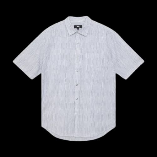 Stussy Wavy Striped Short Sleeve Shirt Blue