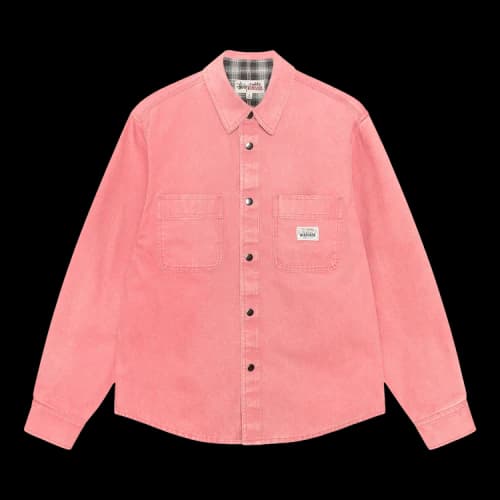 Stussy Heavy Washed Canvas Shirt 'Berry'