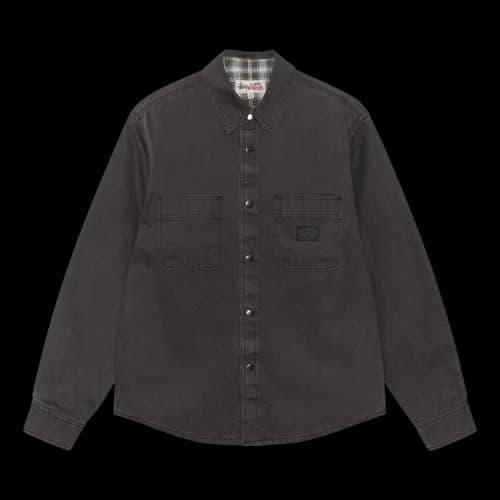 Stussy Heavy Washed Canvas Shirt 'Black'