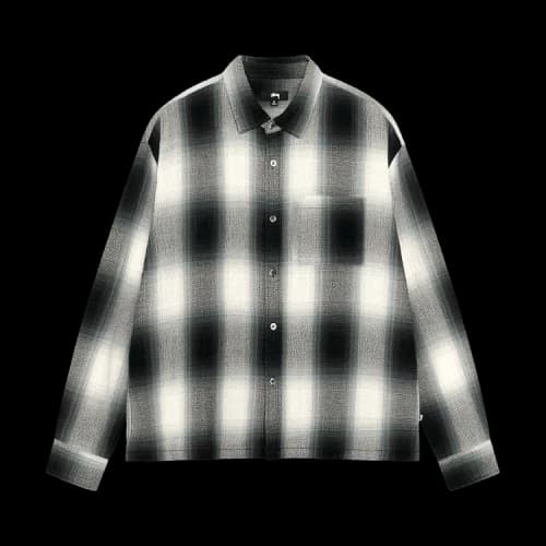 Stussy Loose Weave Plaid Shirt 'Grey'