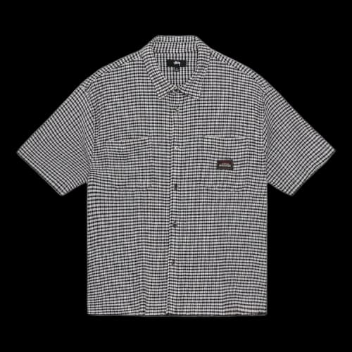 Stussy Crinkled Check Short-Sleeve Shirt 'Black'