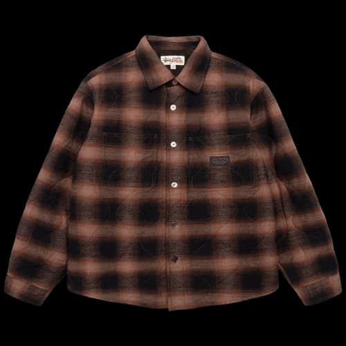 Stussy Quilted Plaid Shirt Jacket 'Brown'