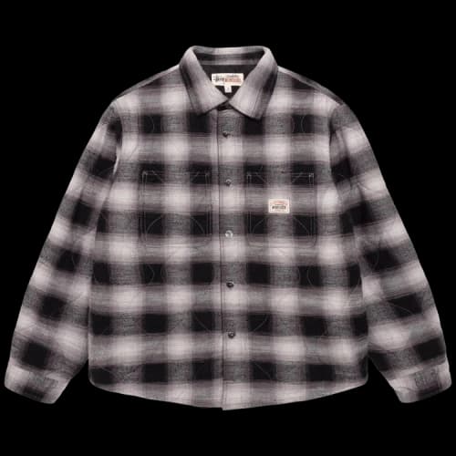 Stussy Quilted Plaid Shirt Jacket 'Grey'