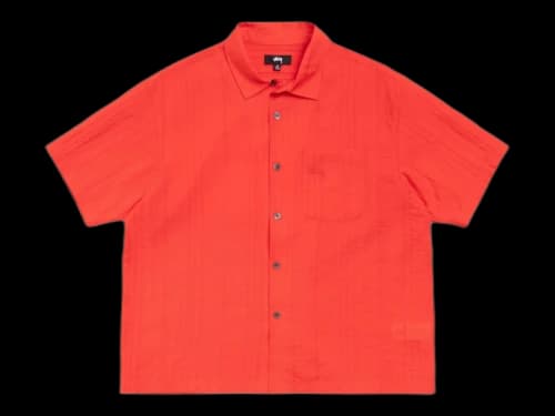 Stussy Pleated Textured Shirt Red
