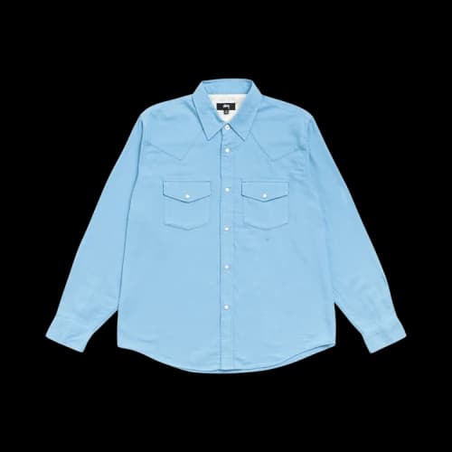 Stussy Cotton Silk Western Shirt 'Blue'