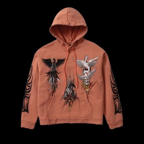 Who Decides War Nefarious Winged Hooded Pullover 'Crimson'