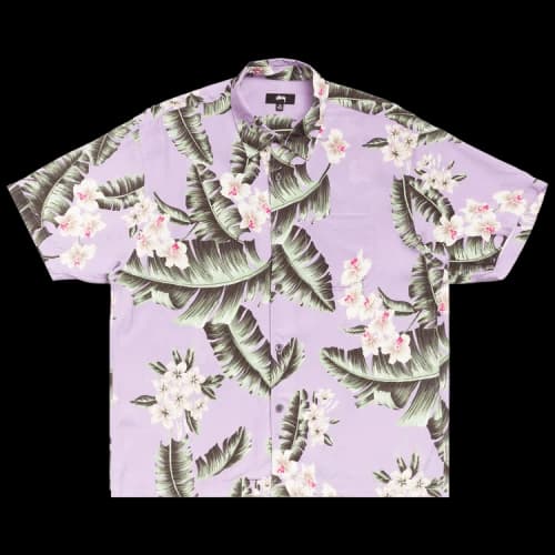Stussy Hawaiian Floral SS Shirt 'Lavender'