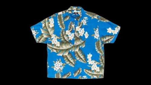 Stussy Hawaiian Floral SS Shirt Blue