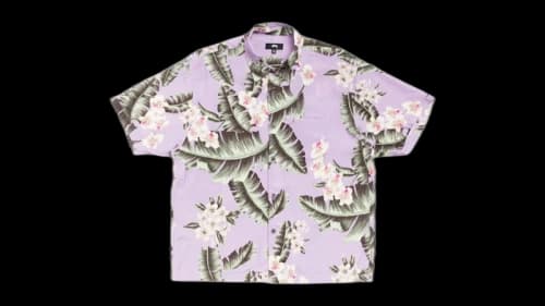 Stussy Hawaiian Floral SS Shirt Lavender