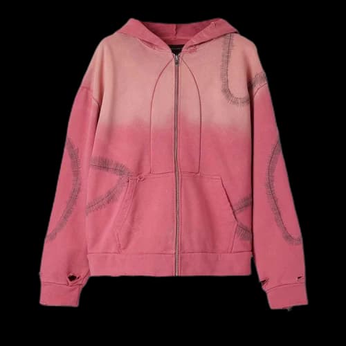 Who Decides War Windowed Zip Up Hoodie 'Rose'