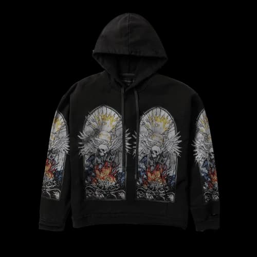 Who Decides War Skull Hooded Pullover 'Coal Multicolor'