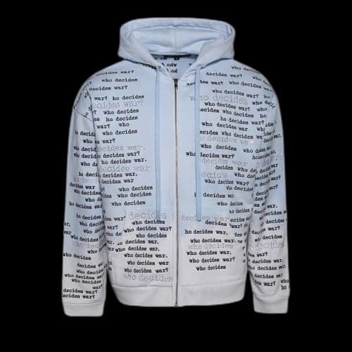 Who Decides War Scripture Zipper Hoodie 'Sky'