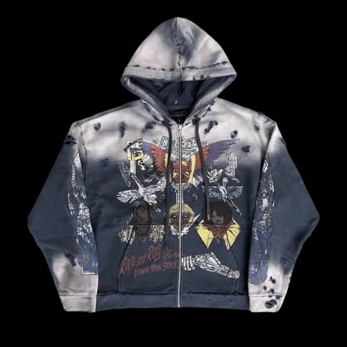 Who Decides War Star Zip Up Hoodie 'Lavender Multicolor'
