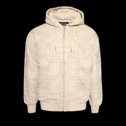 Who Decides War x Pelle Pelle Cathedral Zip-Up Hoodie 'Cream'