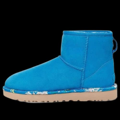 UGG Classic Mini Floral Snow Boots Blue (Women's)