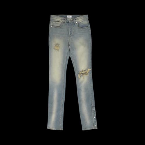 Rhude Denim Straight Fit Jeans 'Blue/Yellow'