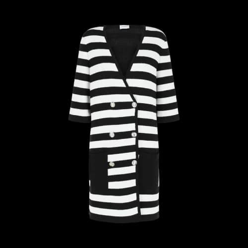 Ferragamo Double-Breasted Striped-Print Dress 'White'
