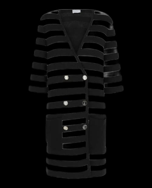 Ferragamo Double-Breasted Striped-Print Dress White