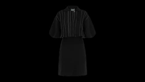 Ferragamo Contrast Stitch Knit Dress Blue